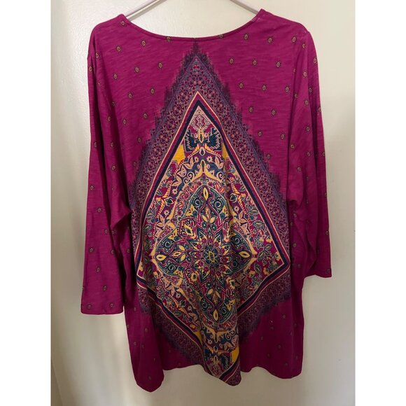 Catherines 1X 18/20W Womens Boho Tunic Top Boho Artsey Lagenlook - Picture 8 of 10